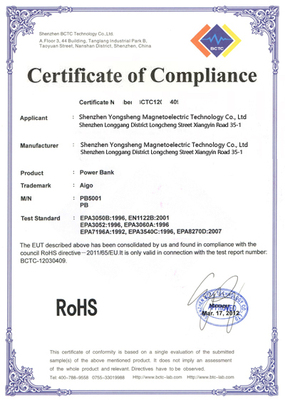 ROHS certificate